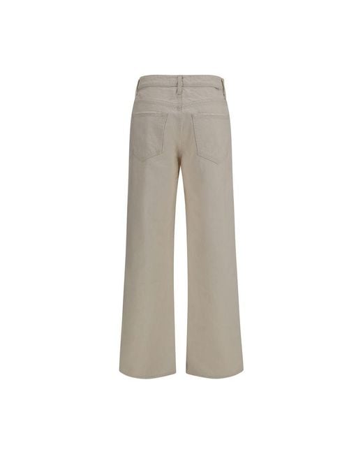 Mother Gray White Cotton Relaxed Fit Jeans
