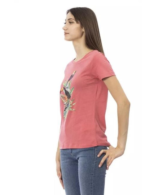 TRUSSARDI ACTION Red Multicolor Cotton T