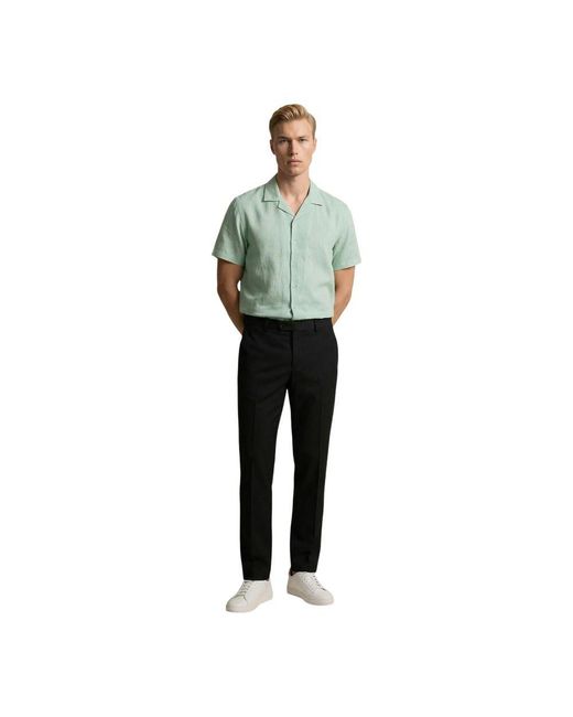 Gianni Lupo Green Linen Shortsleeve Shirt for men