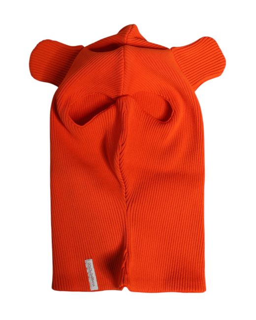 Dolce & Gabbana Orange Cotton Whole Head Wrap Balaclava Hat for men