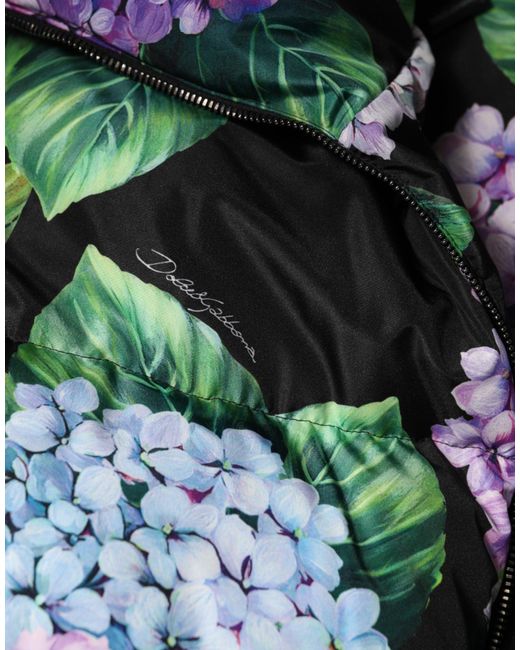 Dolce & Gabbana Green Multicolor Floral Print Puffer Quilted Jacket for men