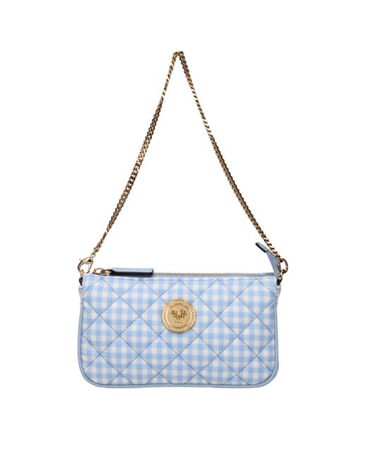 Versace Light Blue Fabric Handbag