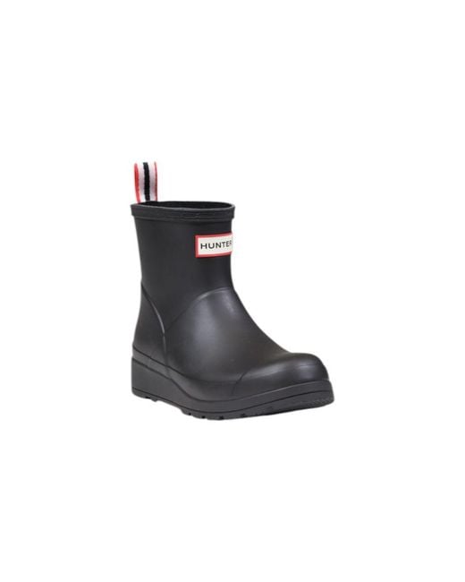 Hunter Black Recycled Polyester Ankle Boots