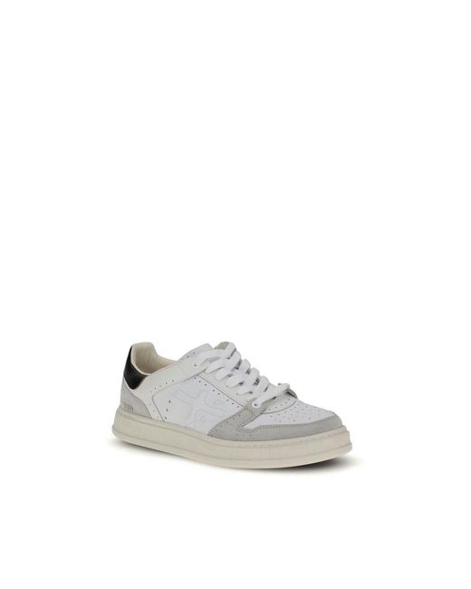 Premiata White Calf Leather Bos Taurus Low Top Sneakers for men