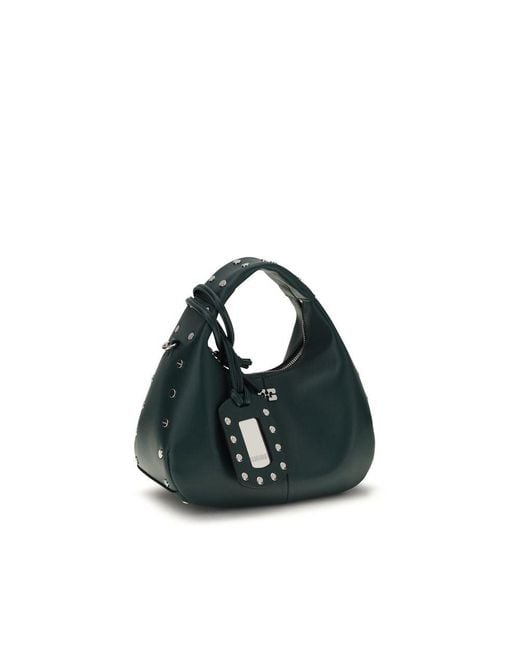 Ganni Black Bicolor Recycled Leather Shoulder Bag