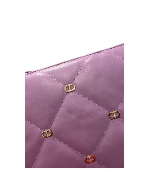 Twinset Purple Faux Leather Crossbody Bag