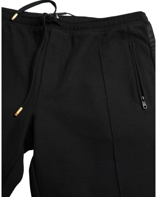Dolce & Gabbana Black Cotton Skinny Jogger Sweatpants Pants for men
