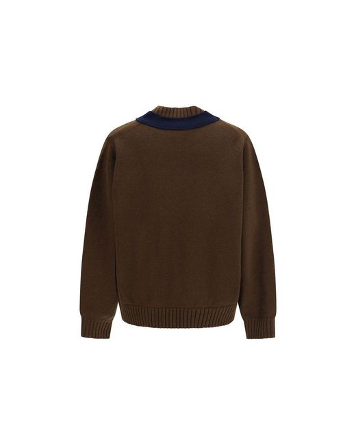 Sacai Brown Wool Oves Aries Sweatshirt for men