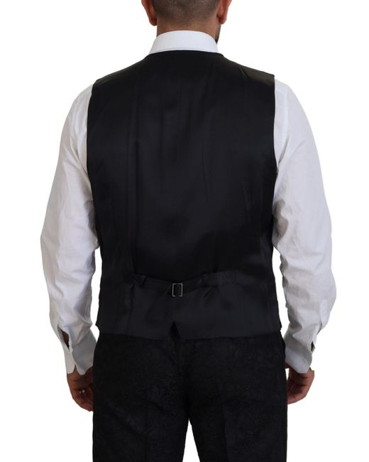 Dolce & Gabbana Black Elegant Silk Blend 3-Piece Suit for men