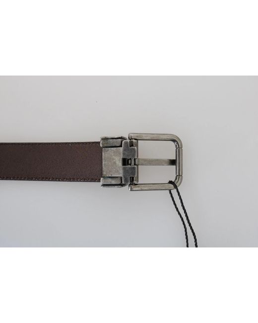 Dolce & Gabbana Black Perforated Leather Buckle Belt for men