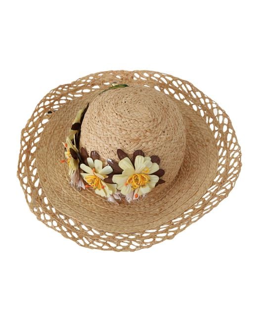 Dolce & Gabbana Black Dolce Gabbana Wide Brim Floral Bucket Capello Hat