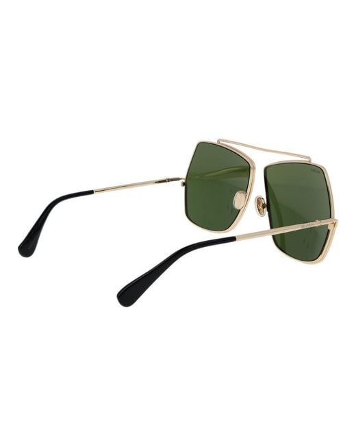Max Mara Green Gold Metal Sunglasses for men