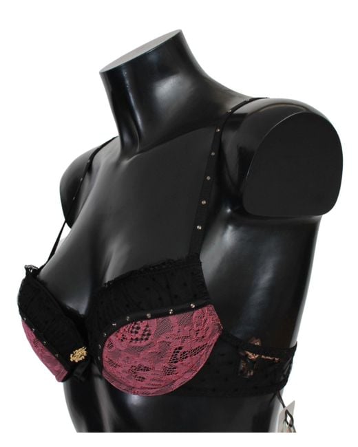 Roberto Cavalli Black Lace Push Up Bra Underwear
