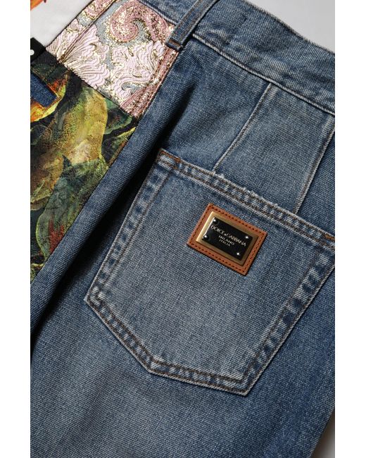 Dolce & Gabbana Blue Patchwork Denim Jeans for men