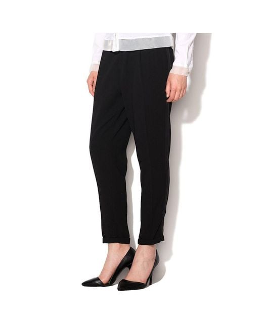 Gas Black Polyester Casual Pants