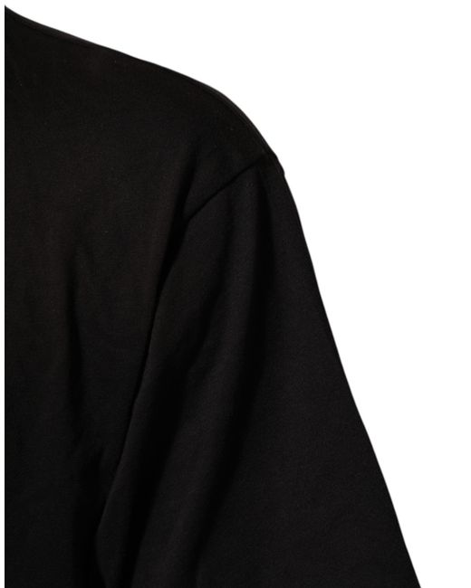 Dolce & Gabbana Black Logo Print Cotton Crew Neck T-Shirt for men