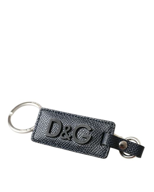 Dolce & Gabbana Metallic Elegant Leather Keychain for men