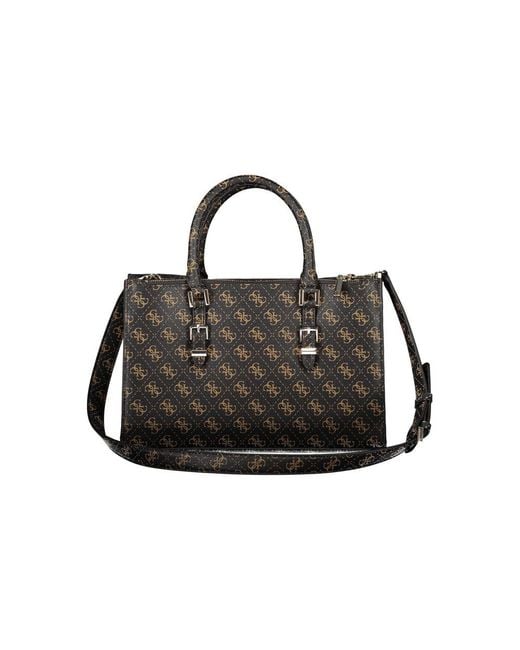 Guess Black Brown Polyethylene Handbag