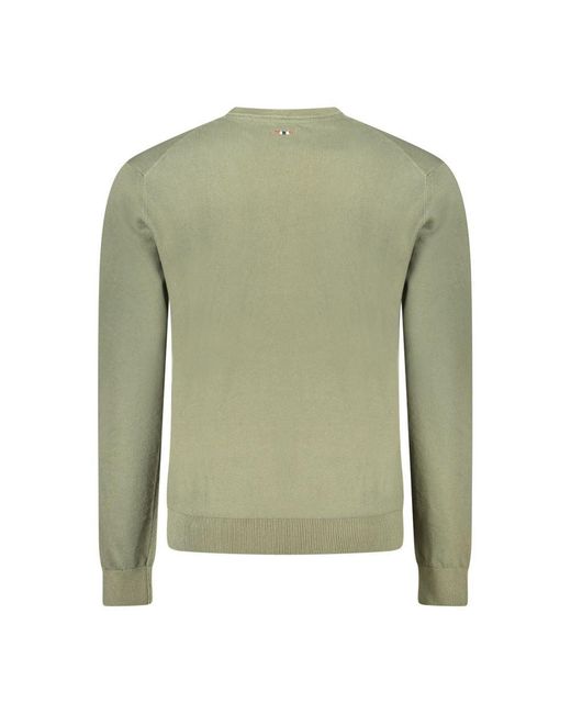 Napapijri Green Cotton Sweater for men