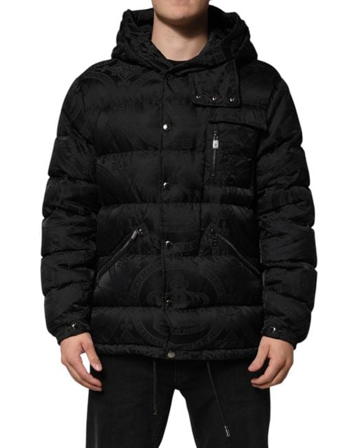 DOLCE&GABBANA puffer hoodie black Puffer Jacket Giubbotto Dolce E