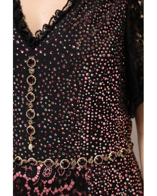 Dolce & Gabbana Black Multicolor Embellished Mermaid Gown Dress for men