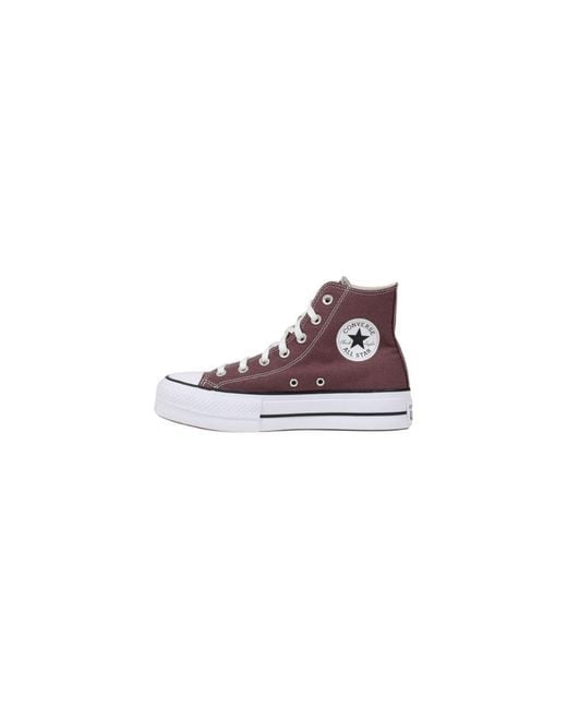 Converse Purple Fabric Platform Sneakers