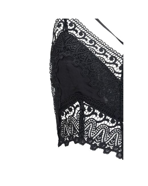 Charo Ruiz Black Cotton Sleeveles T