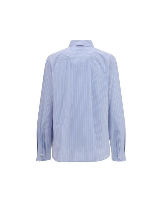 Saint Laurent Blue Cotton Pattern Shirt