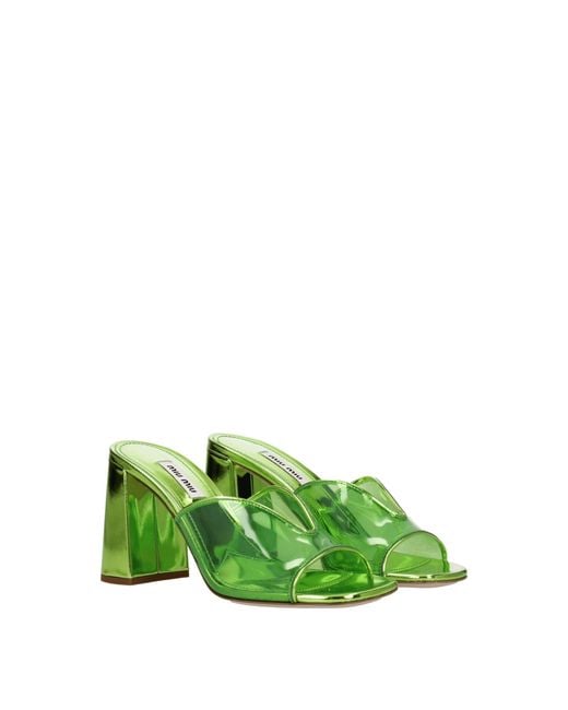 Miu Miu Green Plexiglass Platform Sandals for men