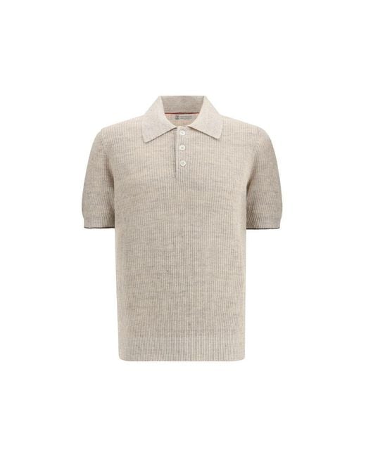 Brunello Cucinelli Natural Beige Cotton Sweatshirt for men