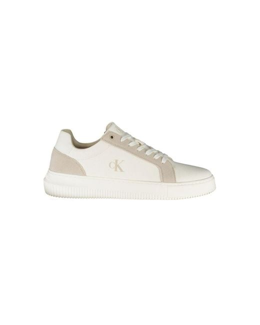 Calvin Klein White Ck Jeans Lowtop Sneakers Casual for men