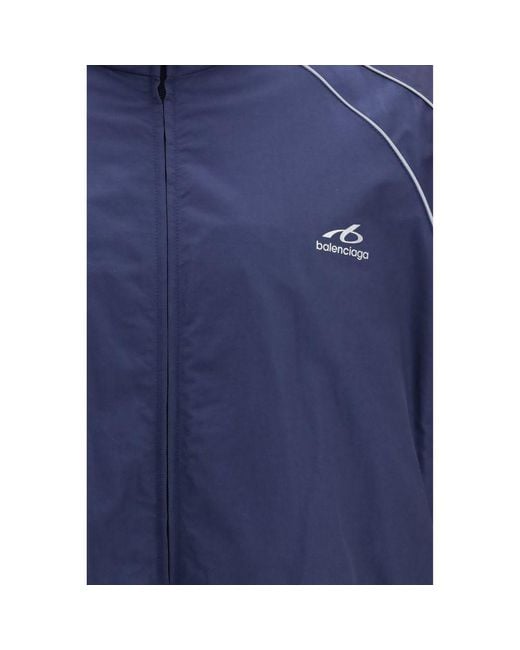 Balenciaga Blue Cotton Shell Jacket for men