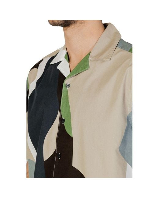 Only & Sons Green Bicolor Cotton Shortsleeve Shirt for men