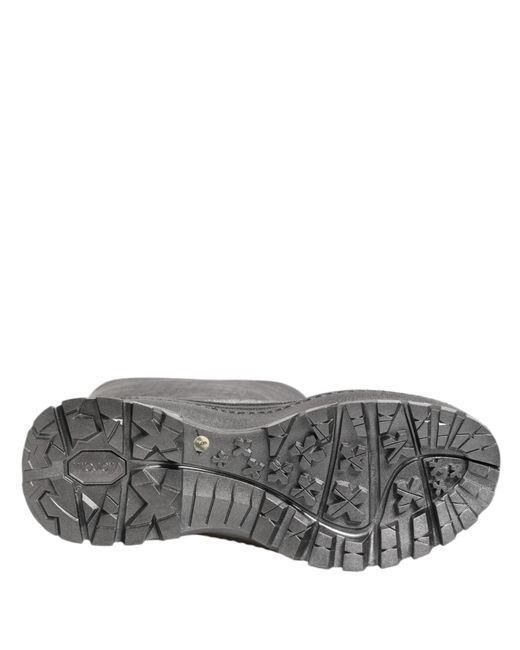 Dolce & Gabbana Gray Metallic Silver Pull On Rain Boots Shoes for men