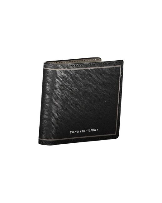 Tommy Hilfiger Black Elegant Leather Bifold Wallet for men