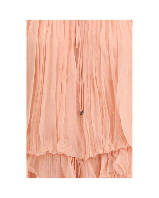 Chloé Pink Multicolor Silk Casual Dress