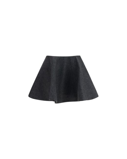 Ganni Black Gray Wool Oves Aries Midi Skirt