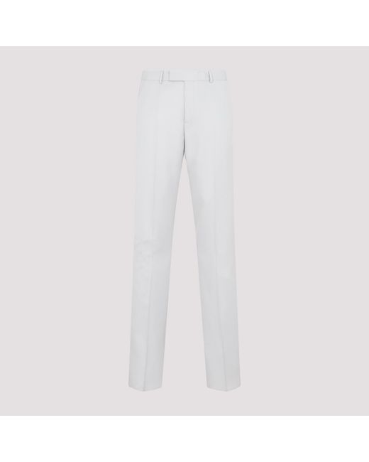 Dior White Grey Wool Pants for men