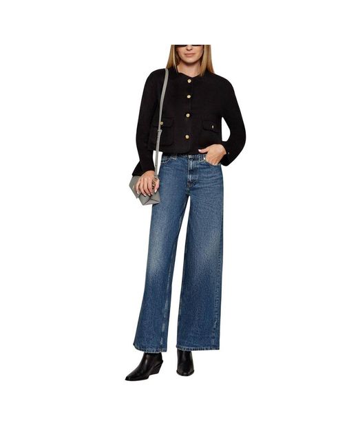 Tommy Hilfiger Women's Blue Recycled Cotton Relaxed Fit Jeans