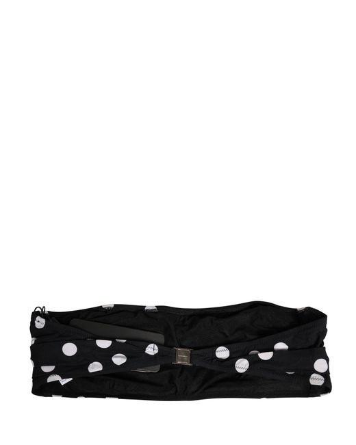 Dolce & Gabbana Black White Polka Dot Bandeau Beachwear Swimwear