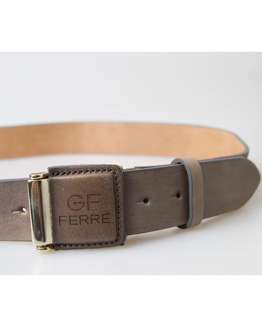 Gianfranco Ferré Black Leather Fashion Logo Buckle Waist Belt