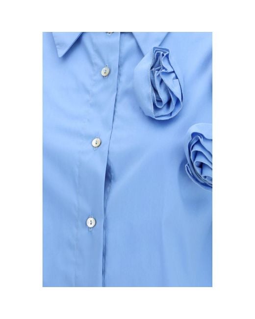 Ella Blue Cotton Pattern Shirt
