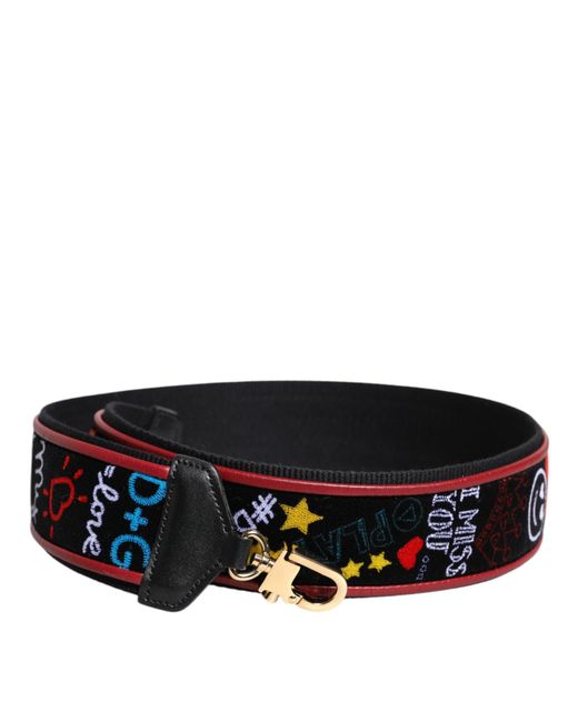 Dolce & Gabbana Black Cotton Handbag Accessory Shoulder Strap for men