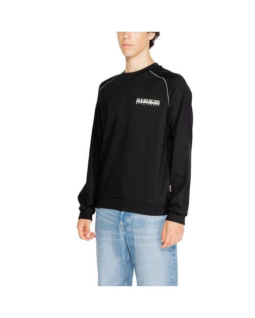 Napapijri Black Cotton Sweater for men