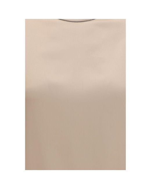 Brunello Cucinelli Natural Beige Elastane Blouse