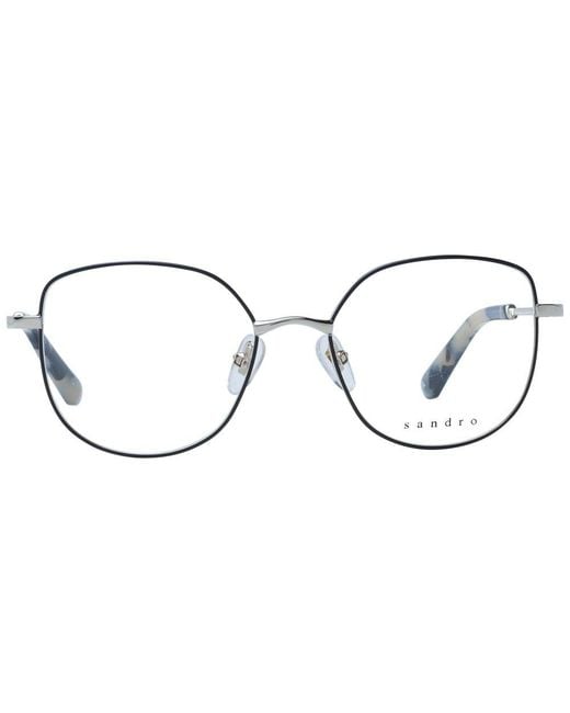 Sandro Metallic Black Metal Glasses (frames) for men