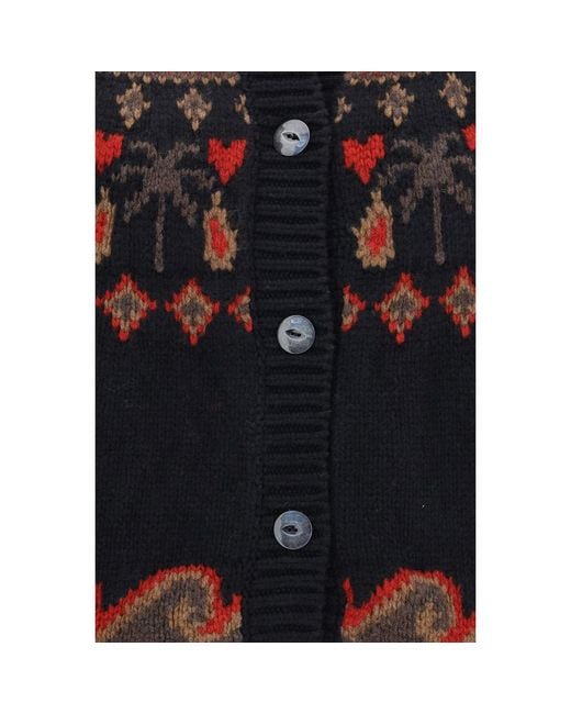 Alanui Black Multicolor Wool Oves Aries Cardigan