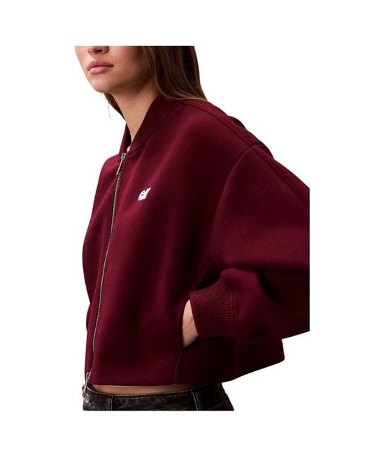 Calvin Klein Red Bordeaux Viscose Bomber