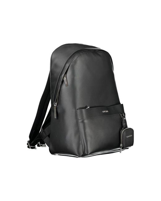 Calvin Klein Gray Black Polyester Backpack for men