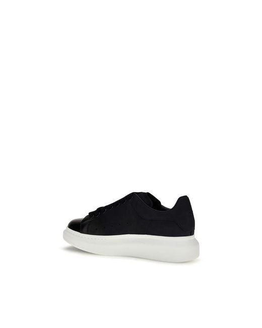 McQueen Black Blue Calf Leather Bos Taurus Chunky Sneakers for men